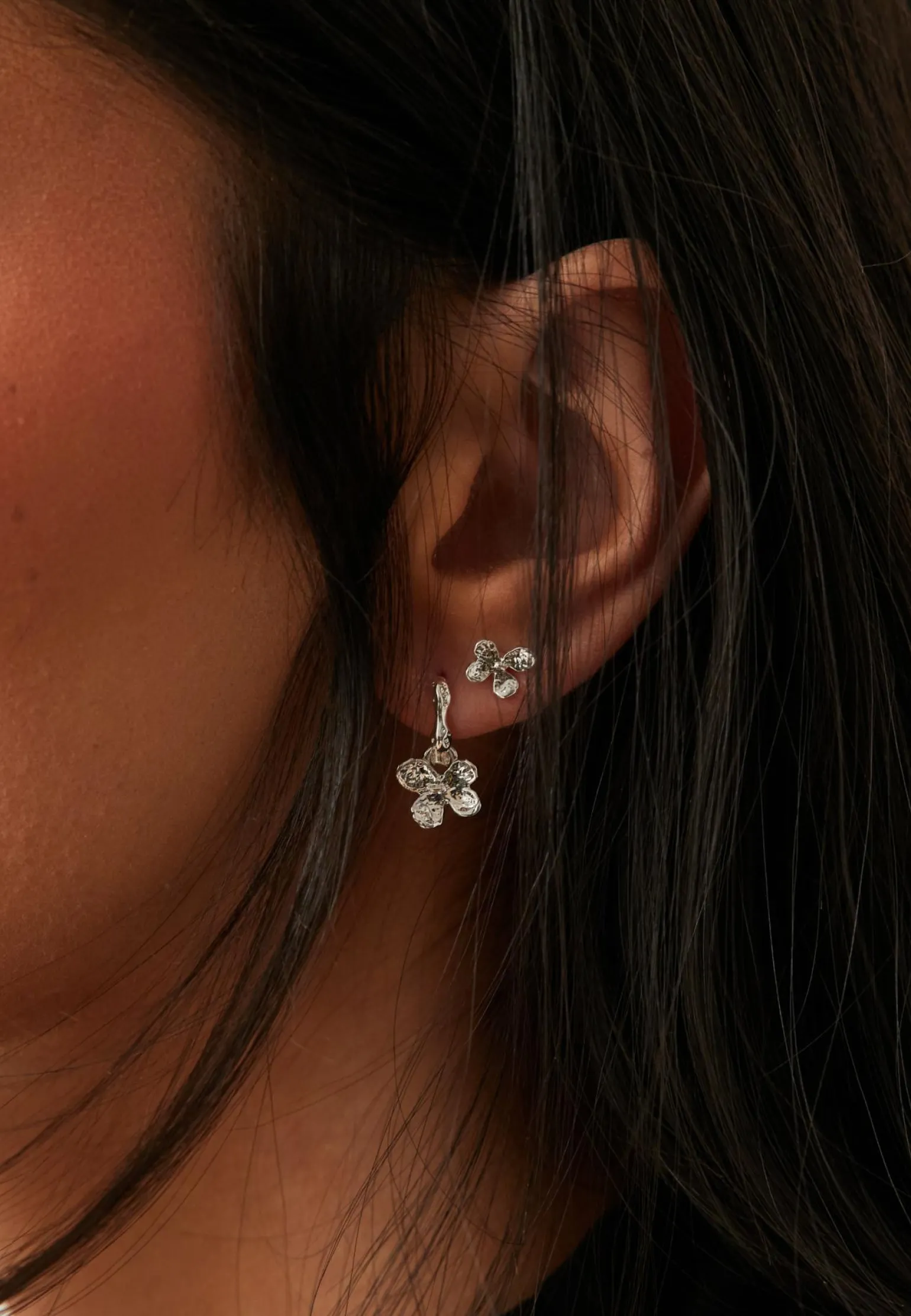 Ajani Earrings 2-in-1 Set, Silver