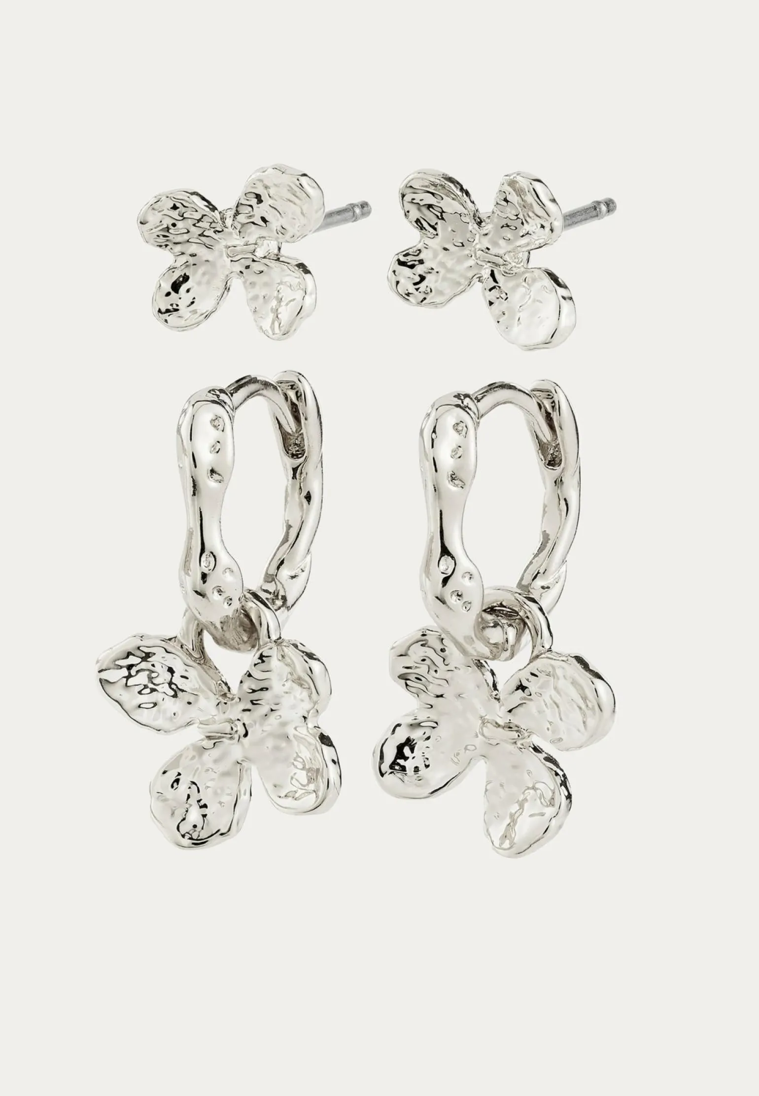 Ajani Earrings 2-in-1 Set, Silver