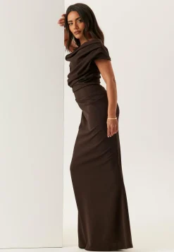 Asymmetric Draped Maxi Dress