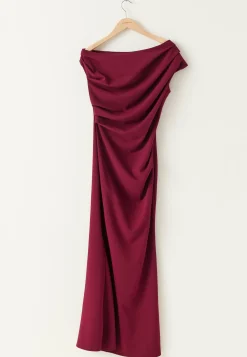 Asymmetric Draped Maxi Dress