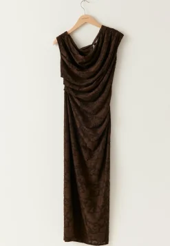 Asymmetric Jacquard Stretch Ankle Dress