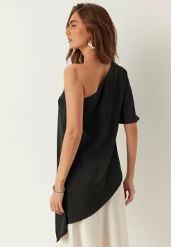 Asymmetric Satin Blouse