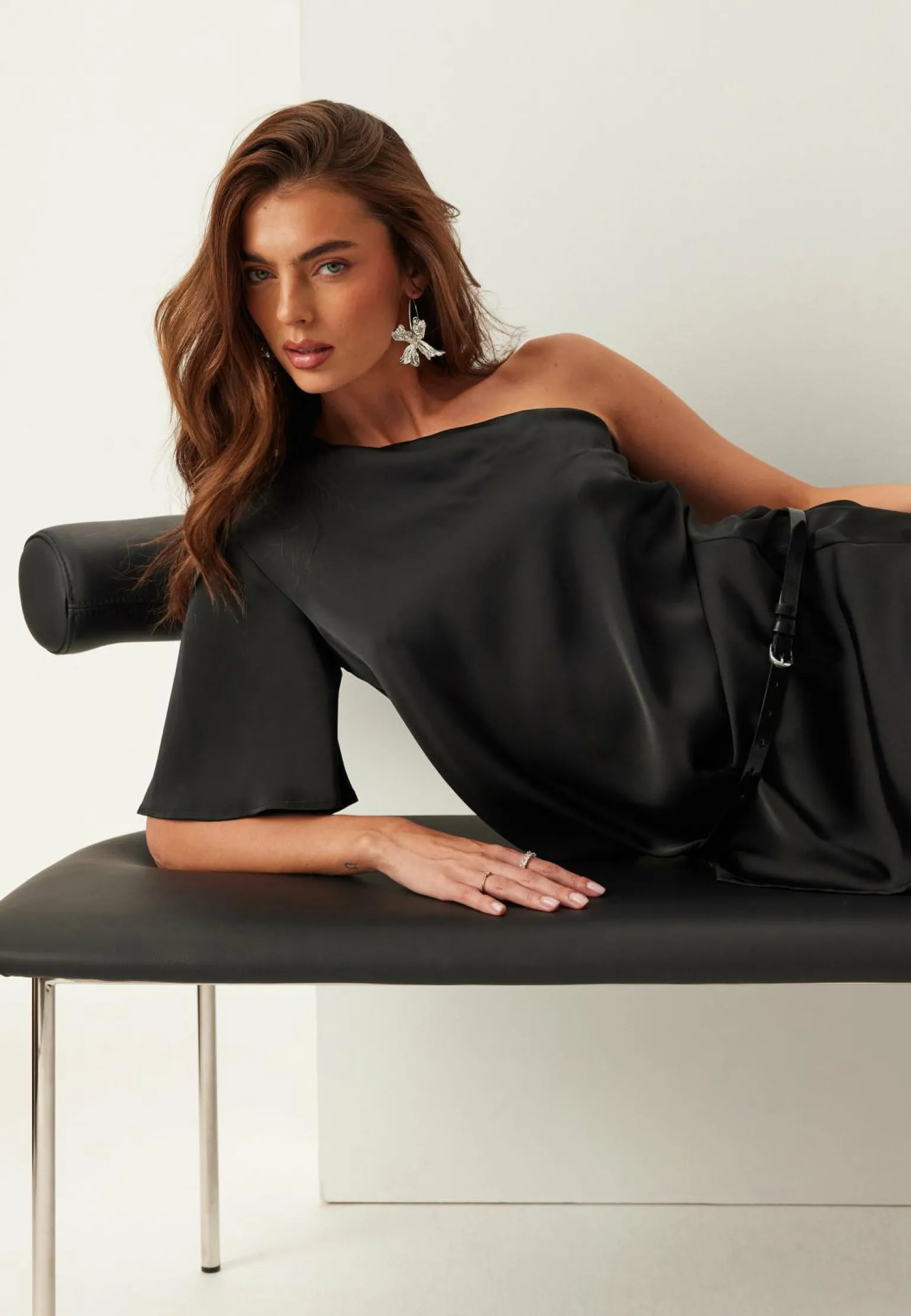 Asymmetric Satin Blouse