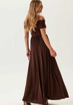 Bardot Rouched Maxi Split Dress