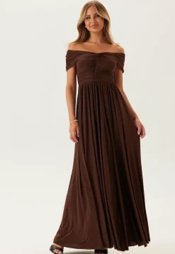 Bardot Rouched Maxi Split Dress