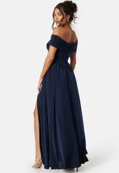Bardot Rouched Maxi Split Dress