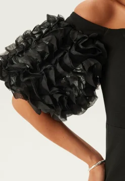 Bardot Ruffle Sleeve Maxi Dress