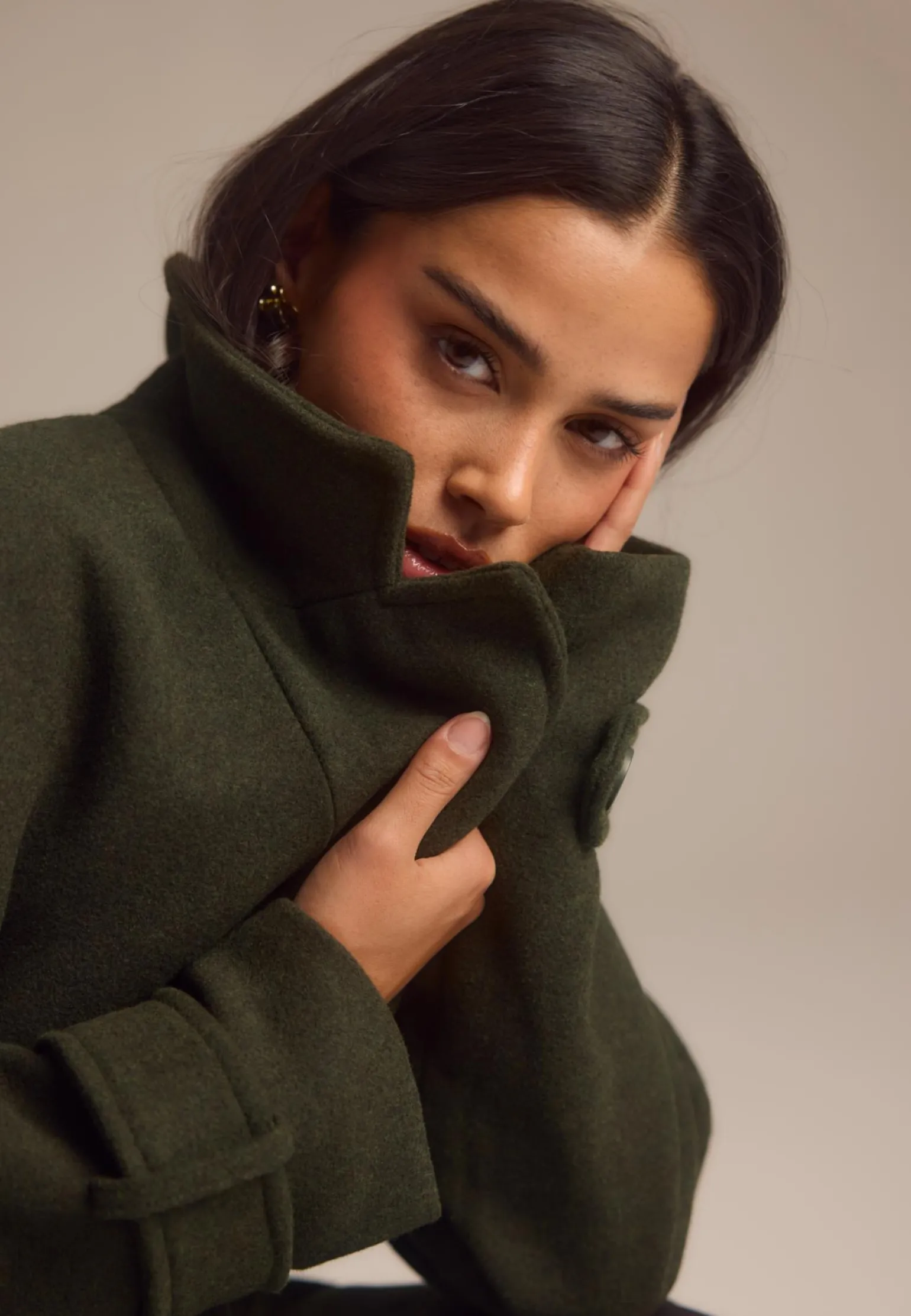 Belted Wool Blend Coat