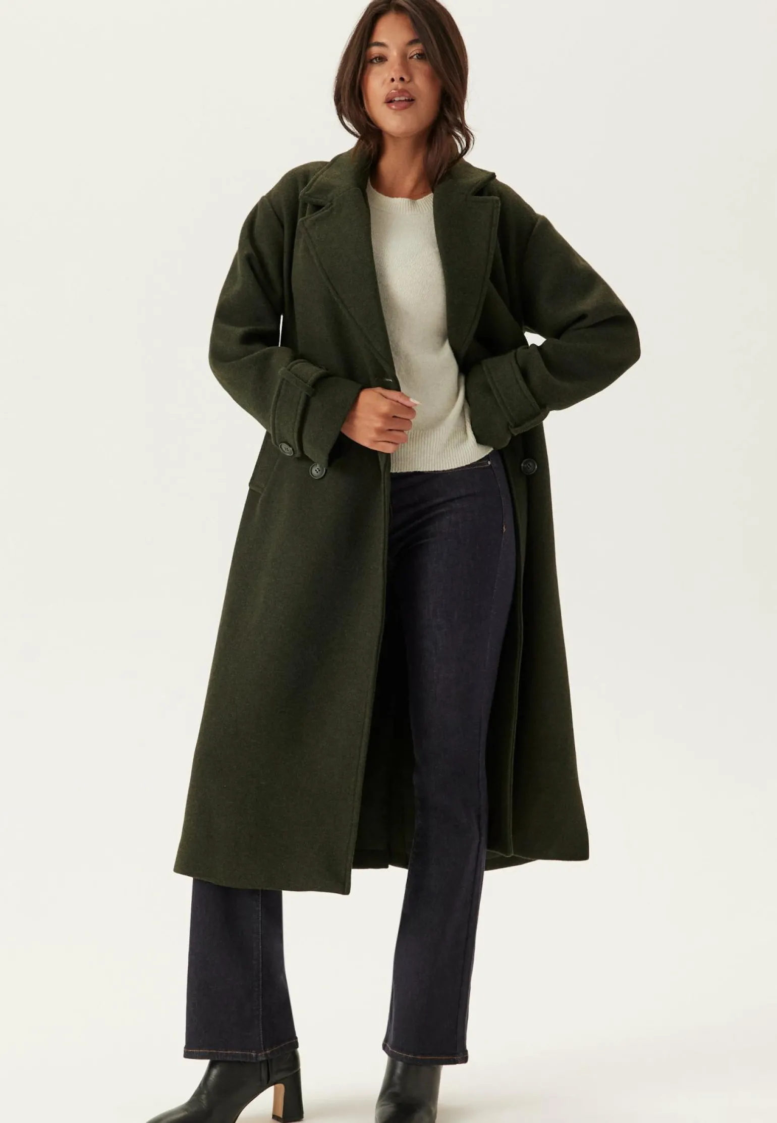 Belted Wool Blend Coat