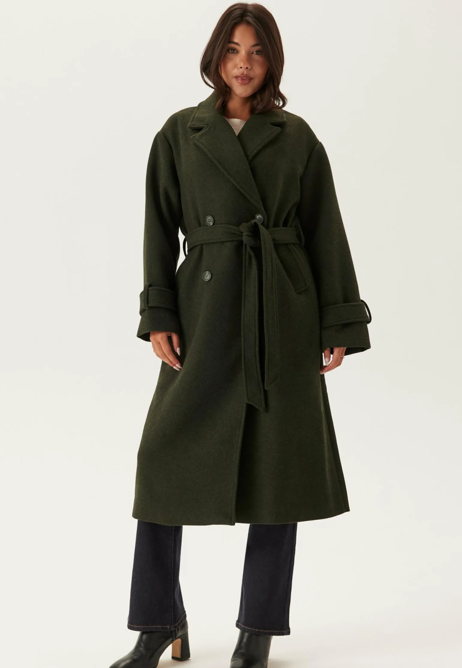 Belted Wool Blend Coat