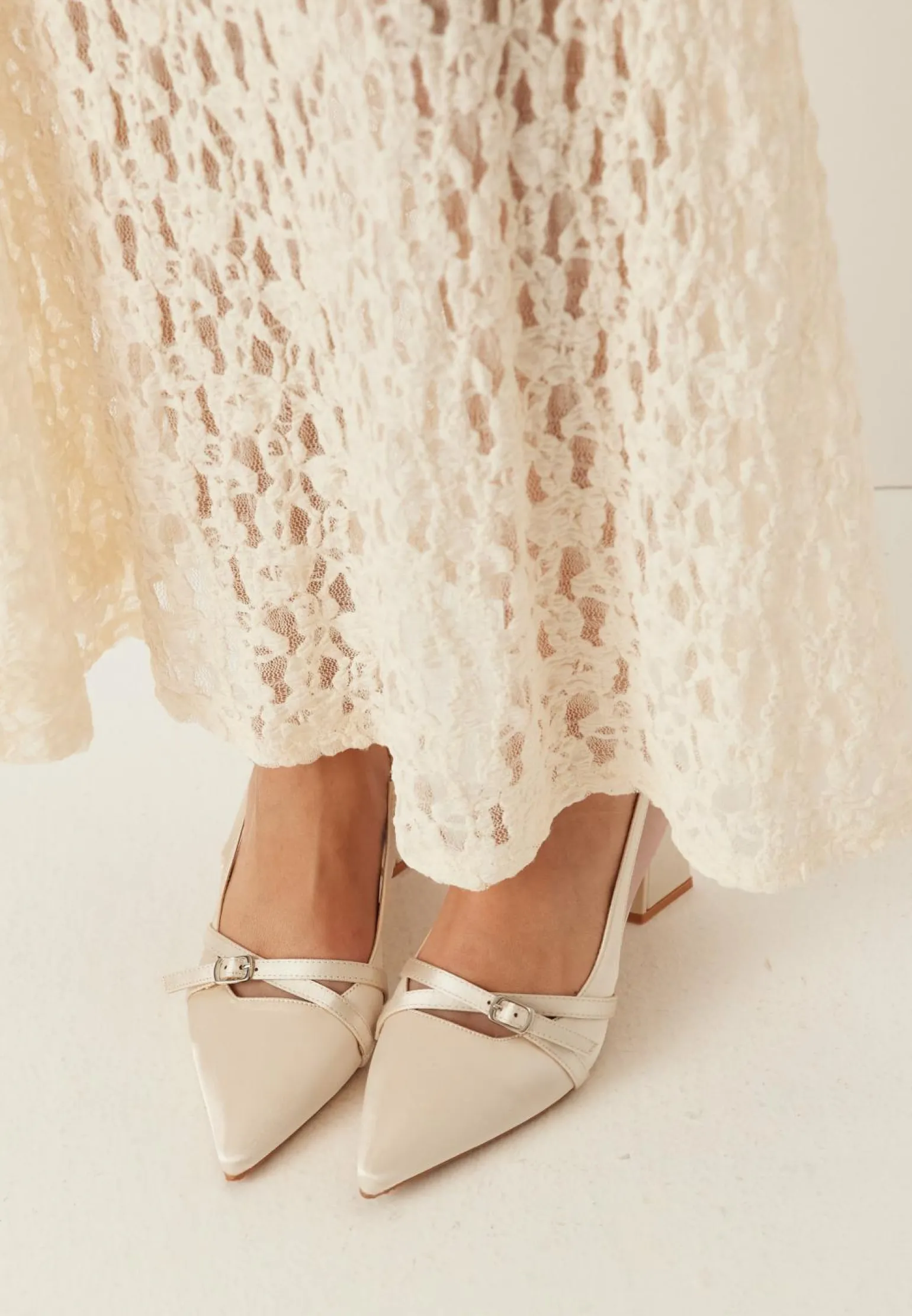 Biamaralyn Buckle Slingback Satin