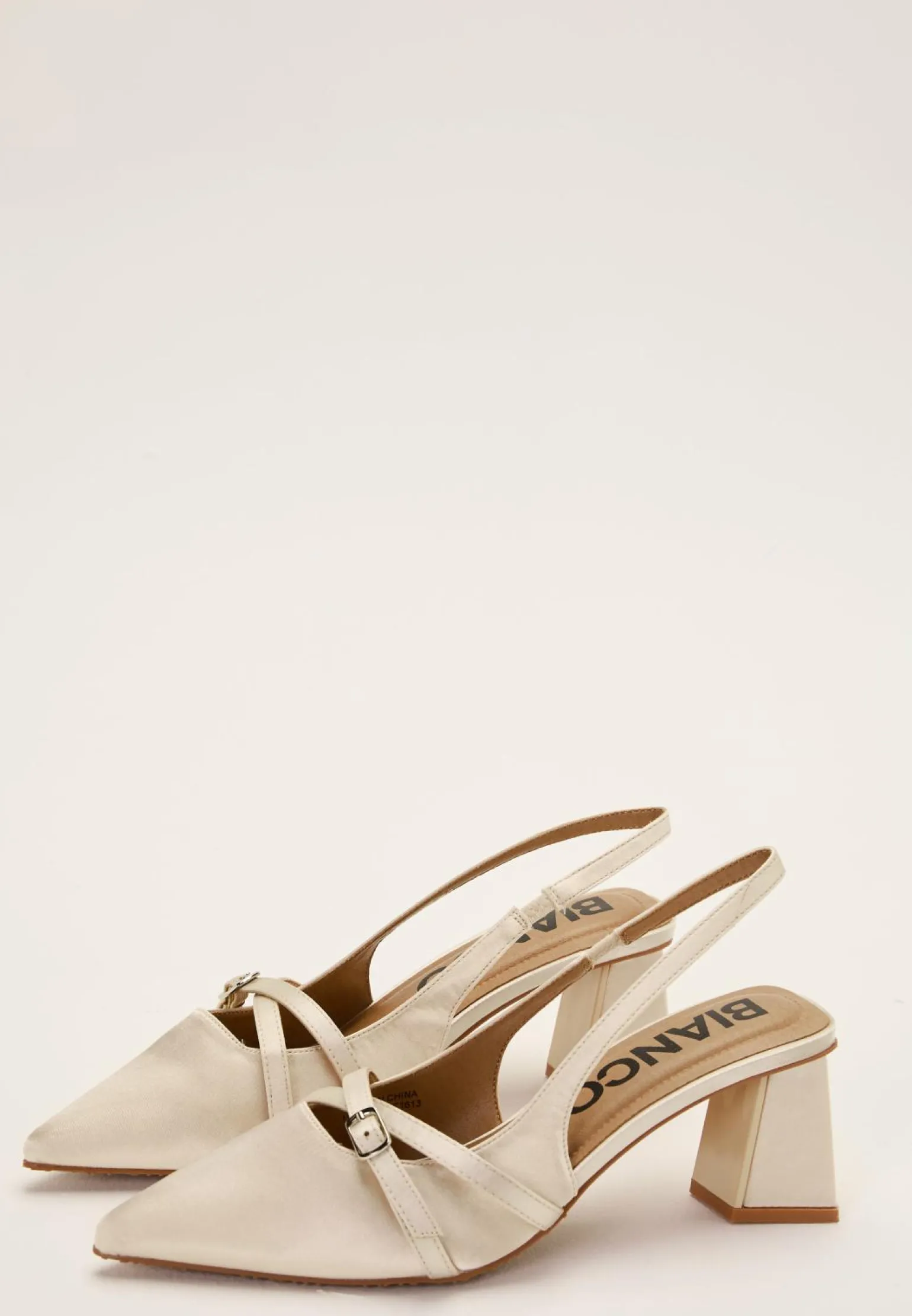 Biamaralyn Buckle Slingback Satin