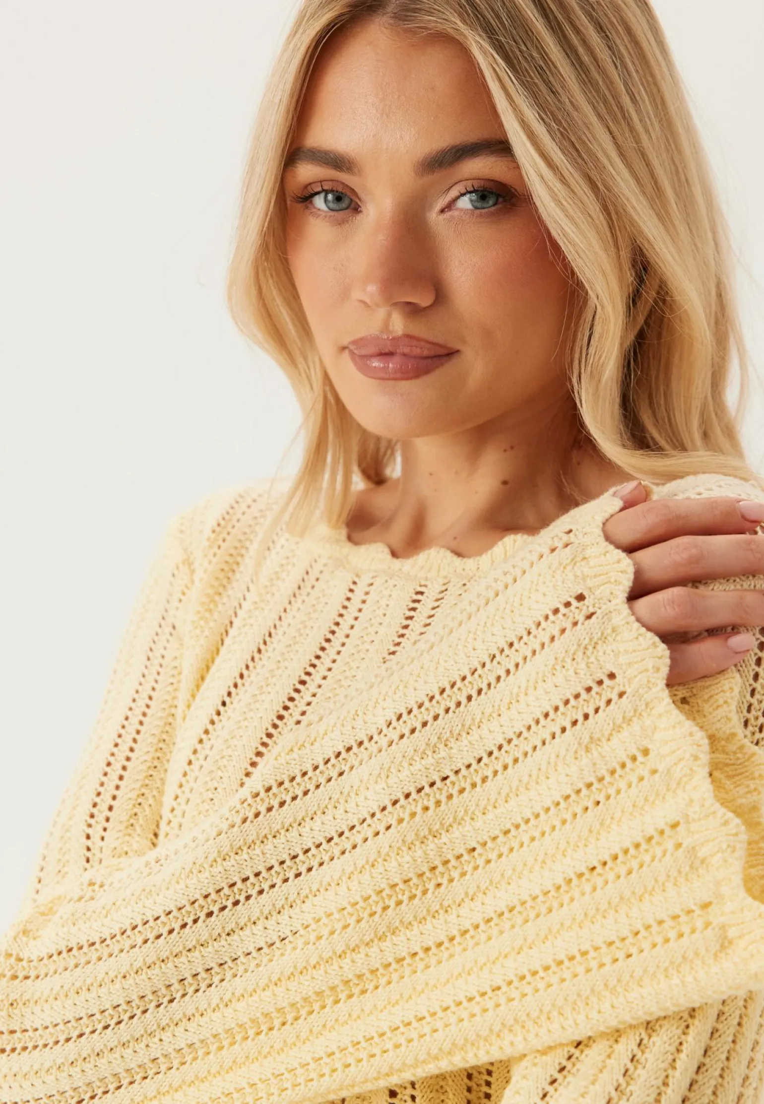 Boat Neck Structure Knitted Sweater