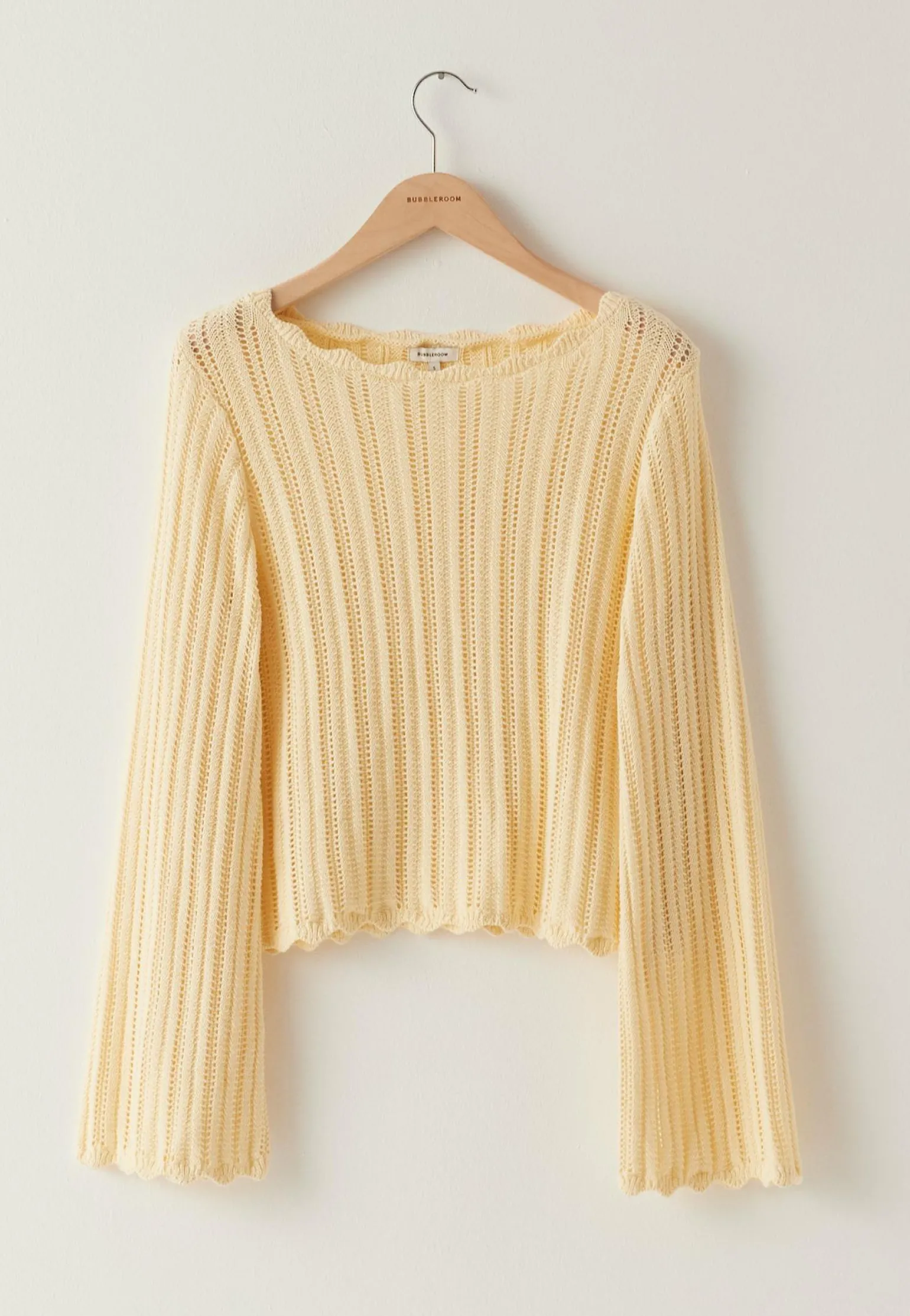Boat Neck Structure Knitted Sweater