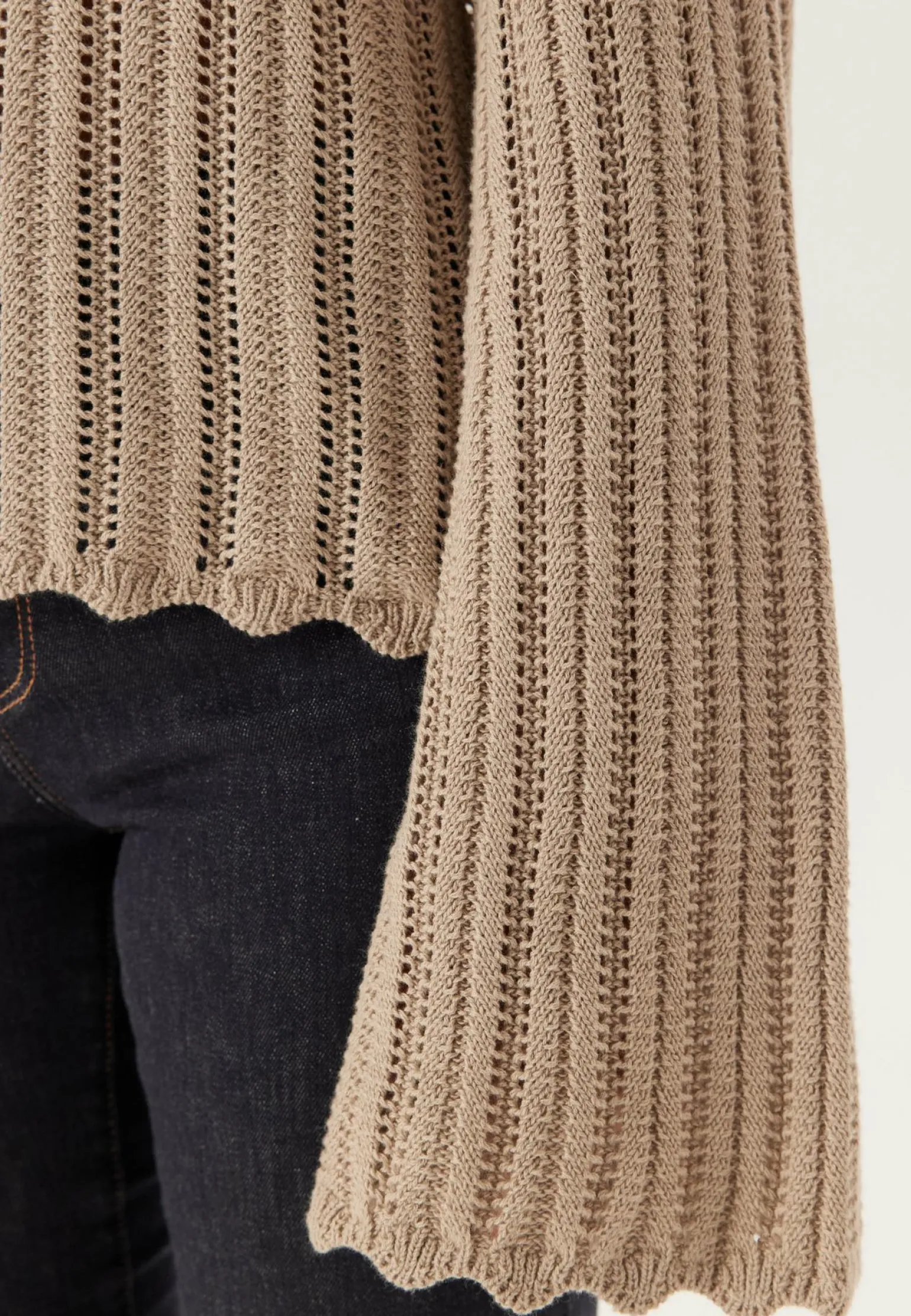 Boat Neck Structure Knitted Sweater