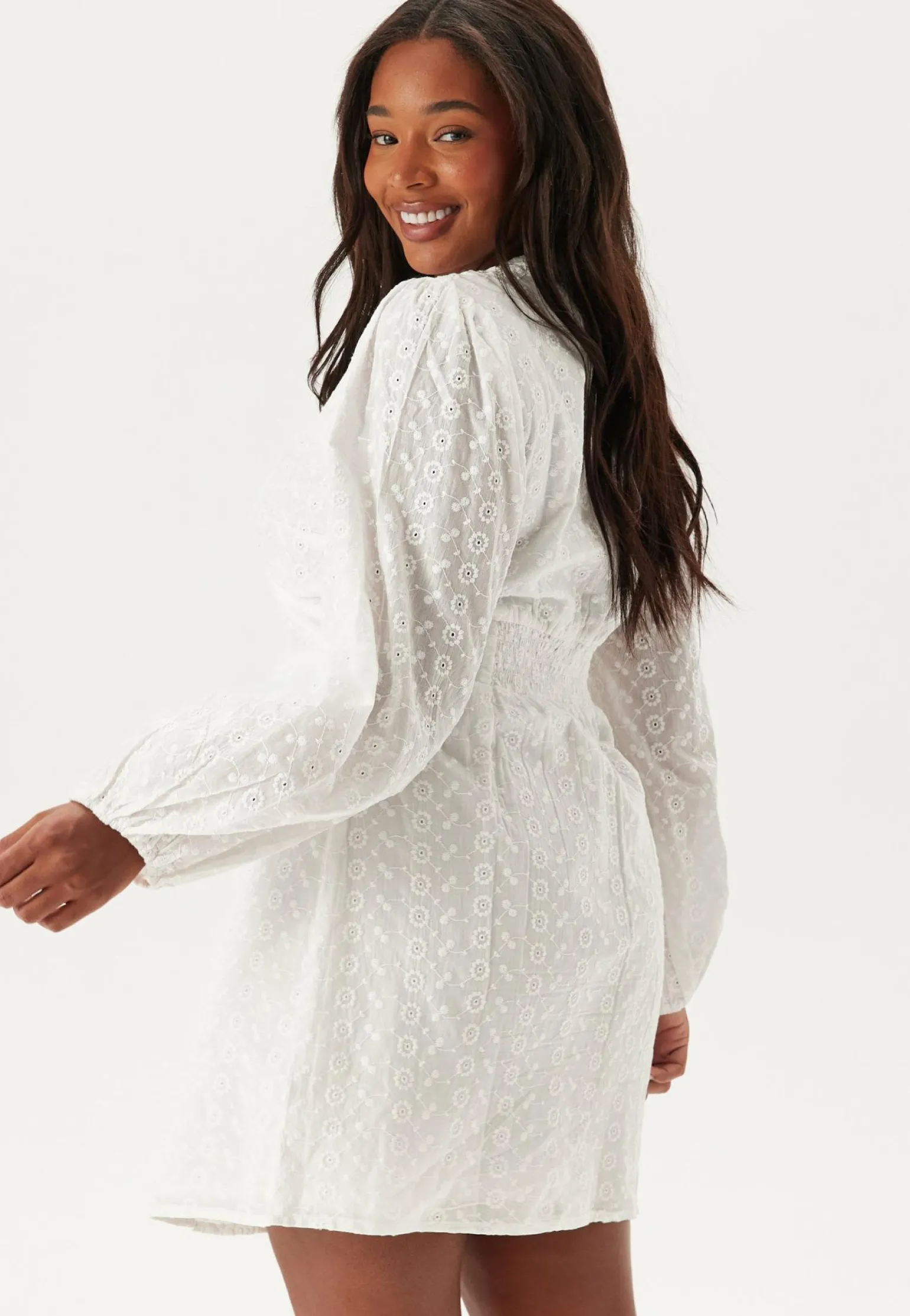 Broderie Anglaise Balloon Sleeve Dress