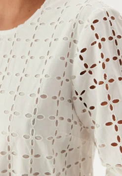 Broderie Anglaise Round Neck Dress