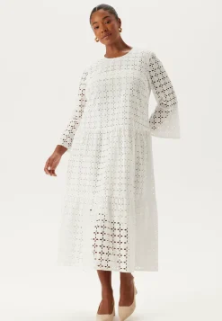 Broderie Anglaise Round Neck Dress