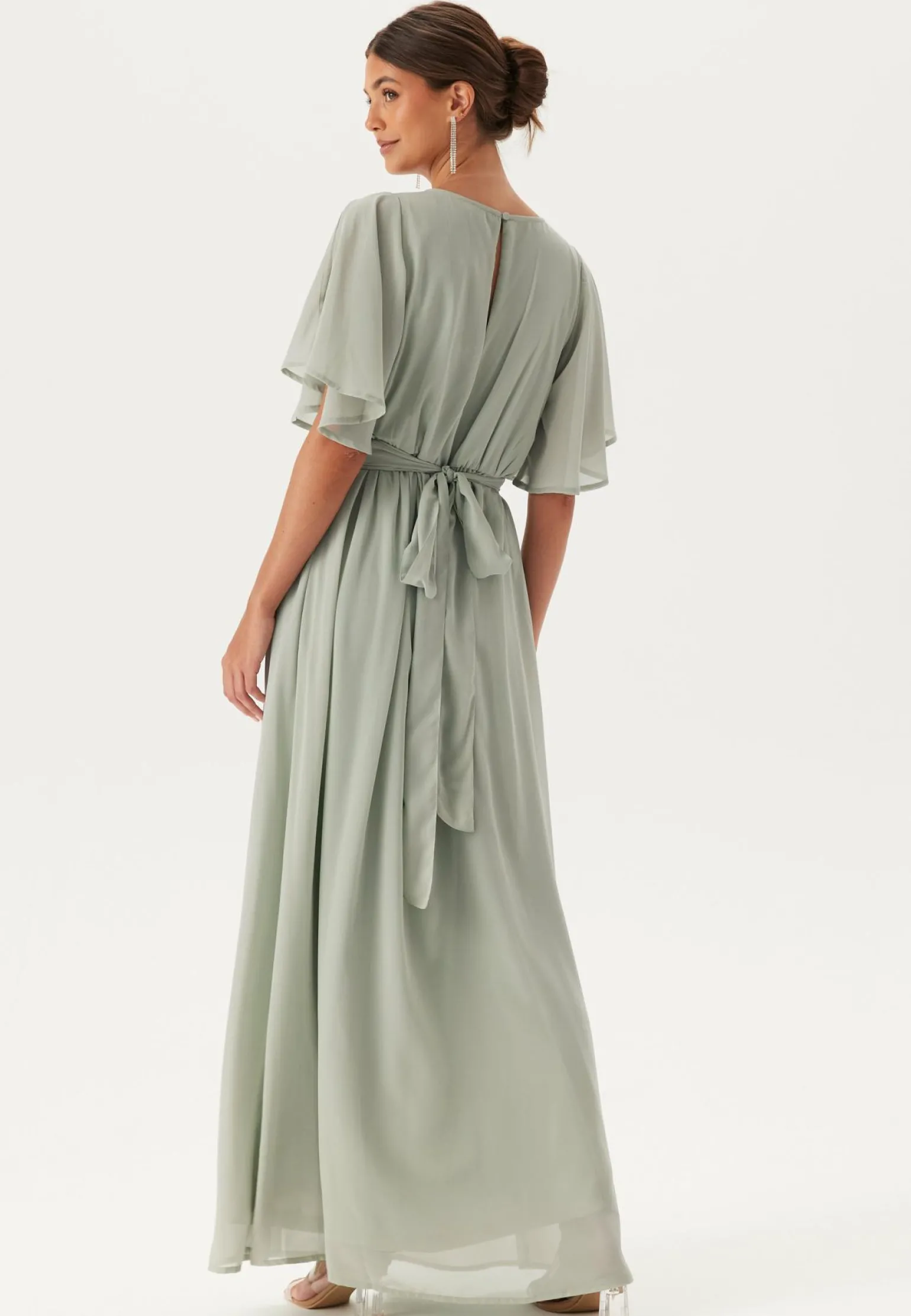 Butterfly Sleeve Chiffon Gown