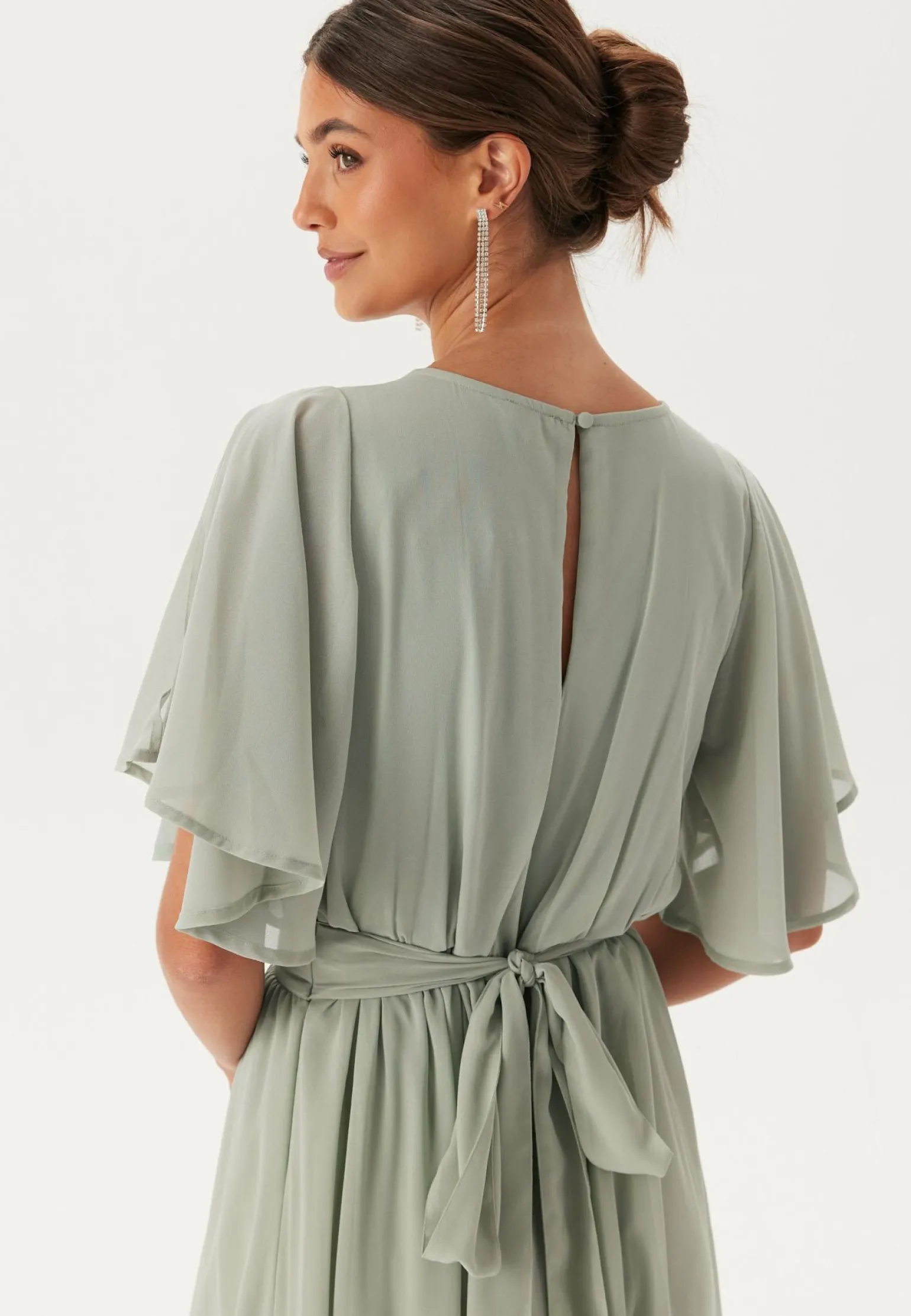 Butterfly Sleeve Chiffon Gown