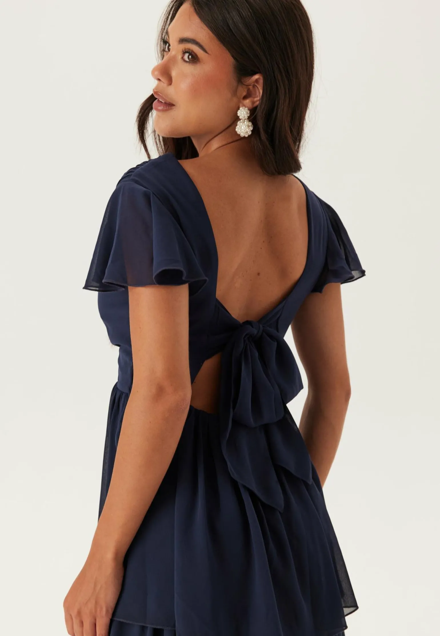 Butterfly Sleeve Flounce Dress