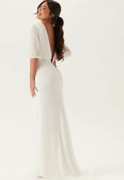 Butterfly Sleeve Mermaid Wedding Gown