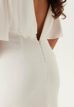 Butterfly Sleeve Mermaid Wedding Gown
