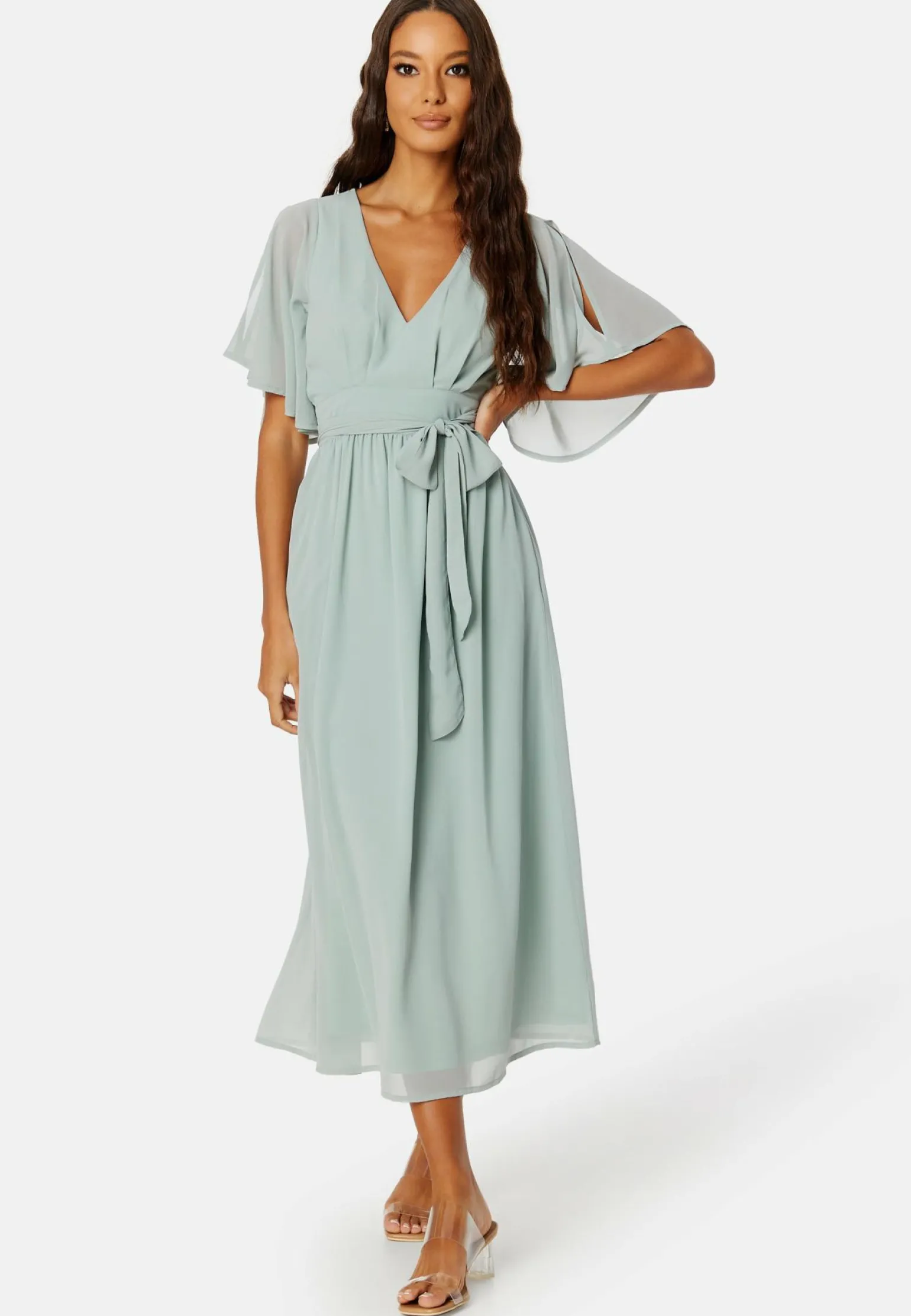 Butterfly Sleeve Midi Dress