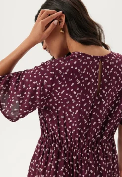 Butterfly Sleeve Viscose Midi Dress