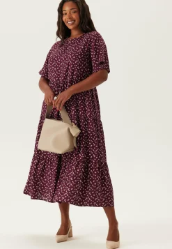 Butterfly Sleeve Viscose Midi Dress