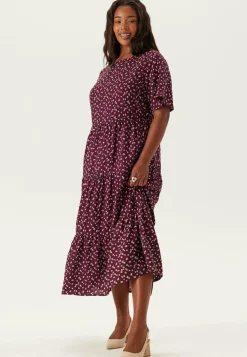 Butterfly Sleeve Viscose Midi Dress
