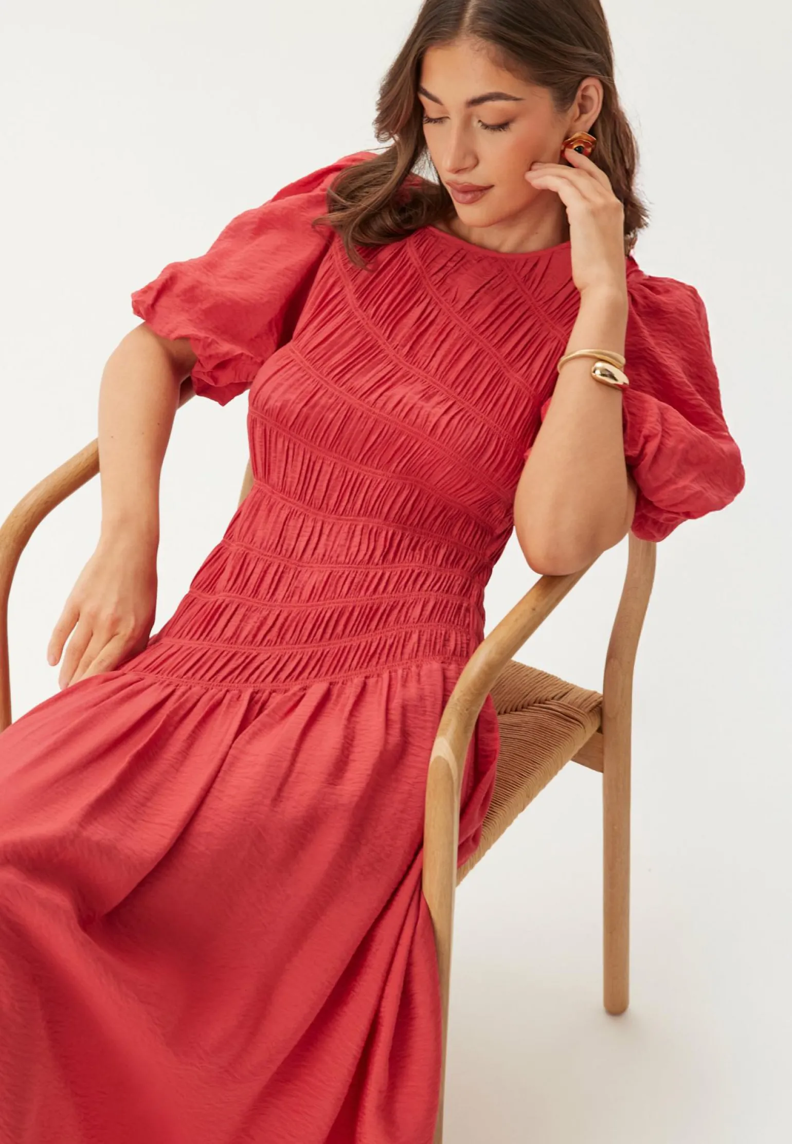 CC Puff Sleeve Smock Dress