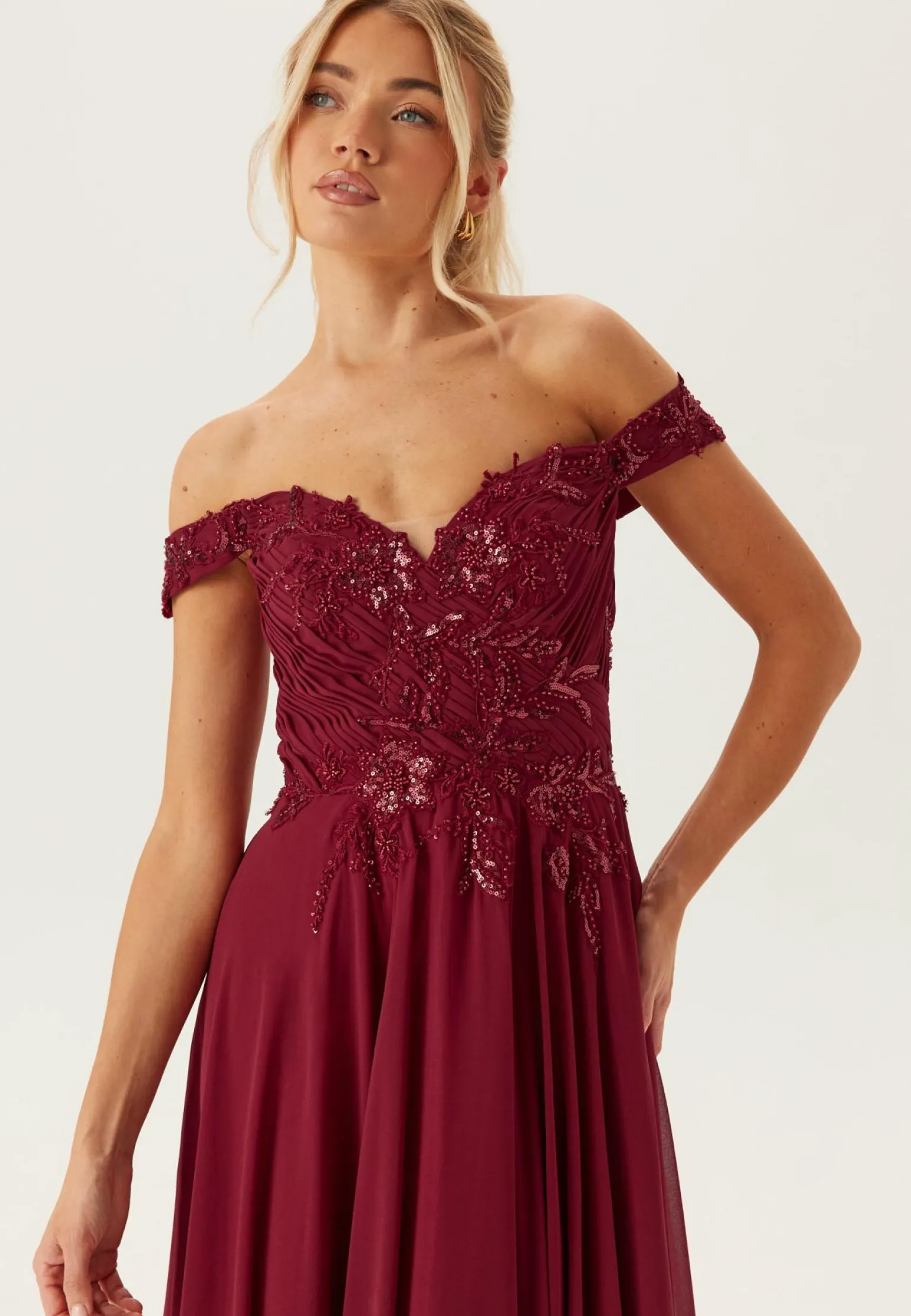 Chiffon Off Shoulder Evening Dress