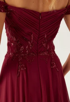 Chiffon Off Shoulder Evening Dress