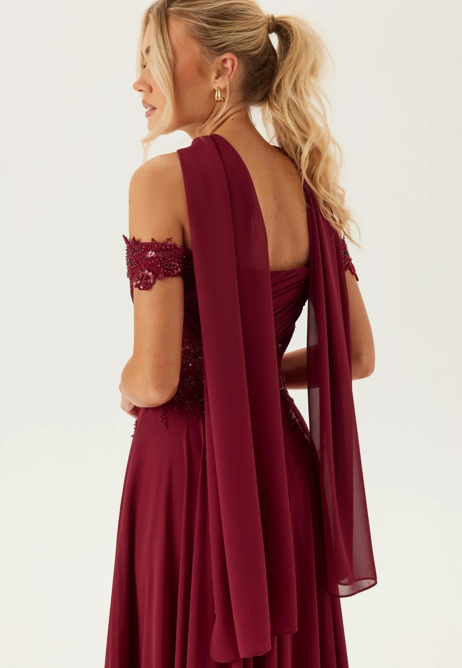 Chiffon Off Shoulder Evening Dress