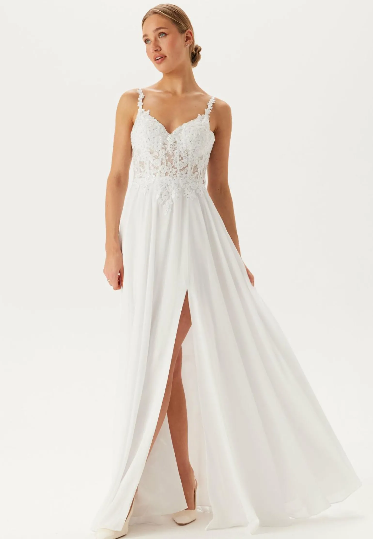 Chiffon Rhinestone Wedding Dress
