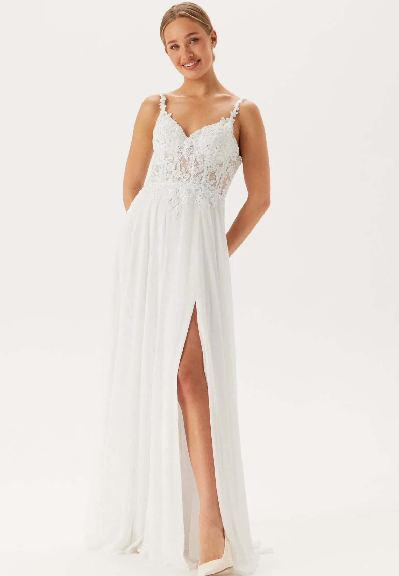 Chiffon Rhinestone Wedding Dress
