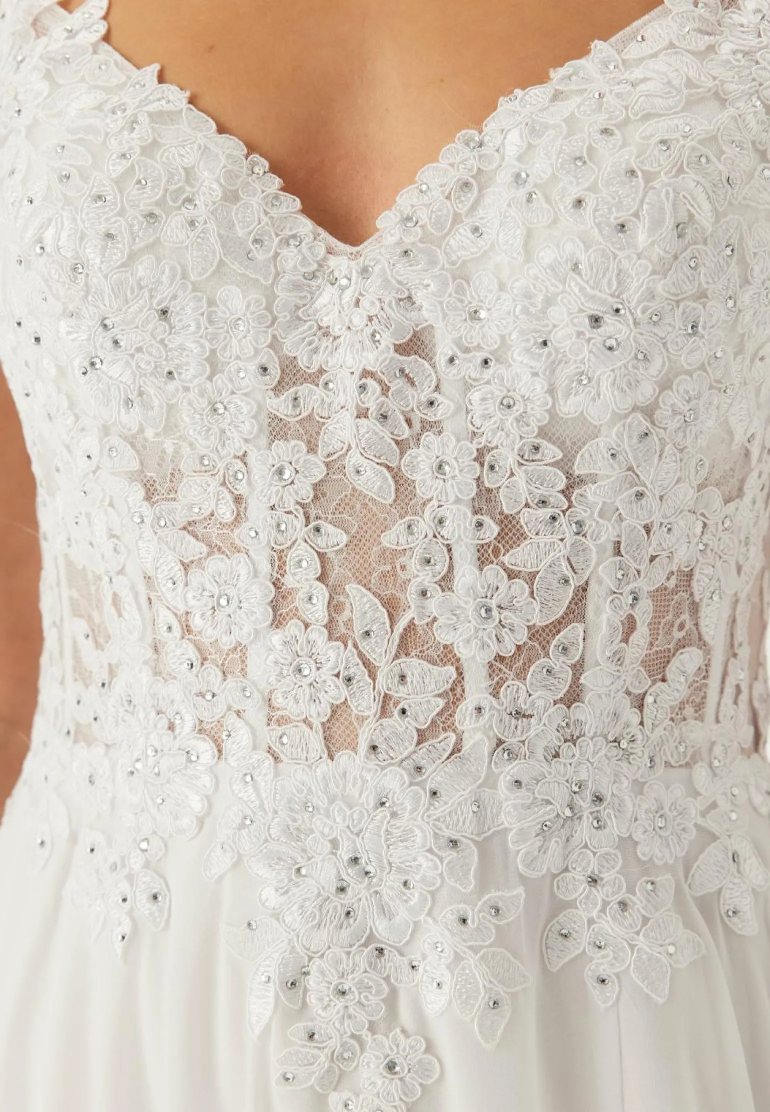 Chiffon Rhinestone Wedding Dress