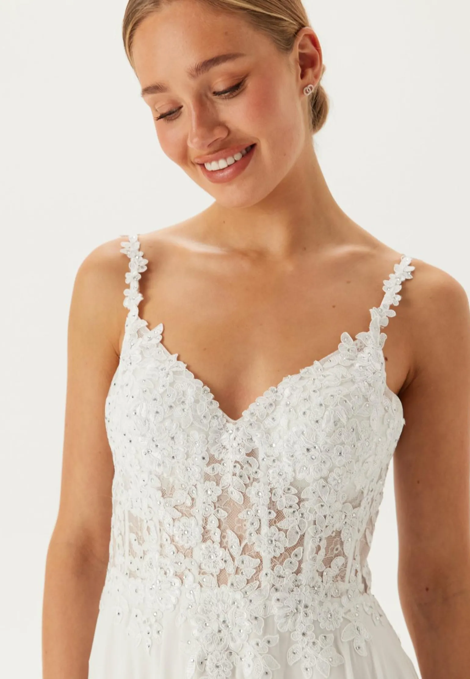 Chiffon Rhinestone Wedding Dress