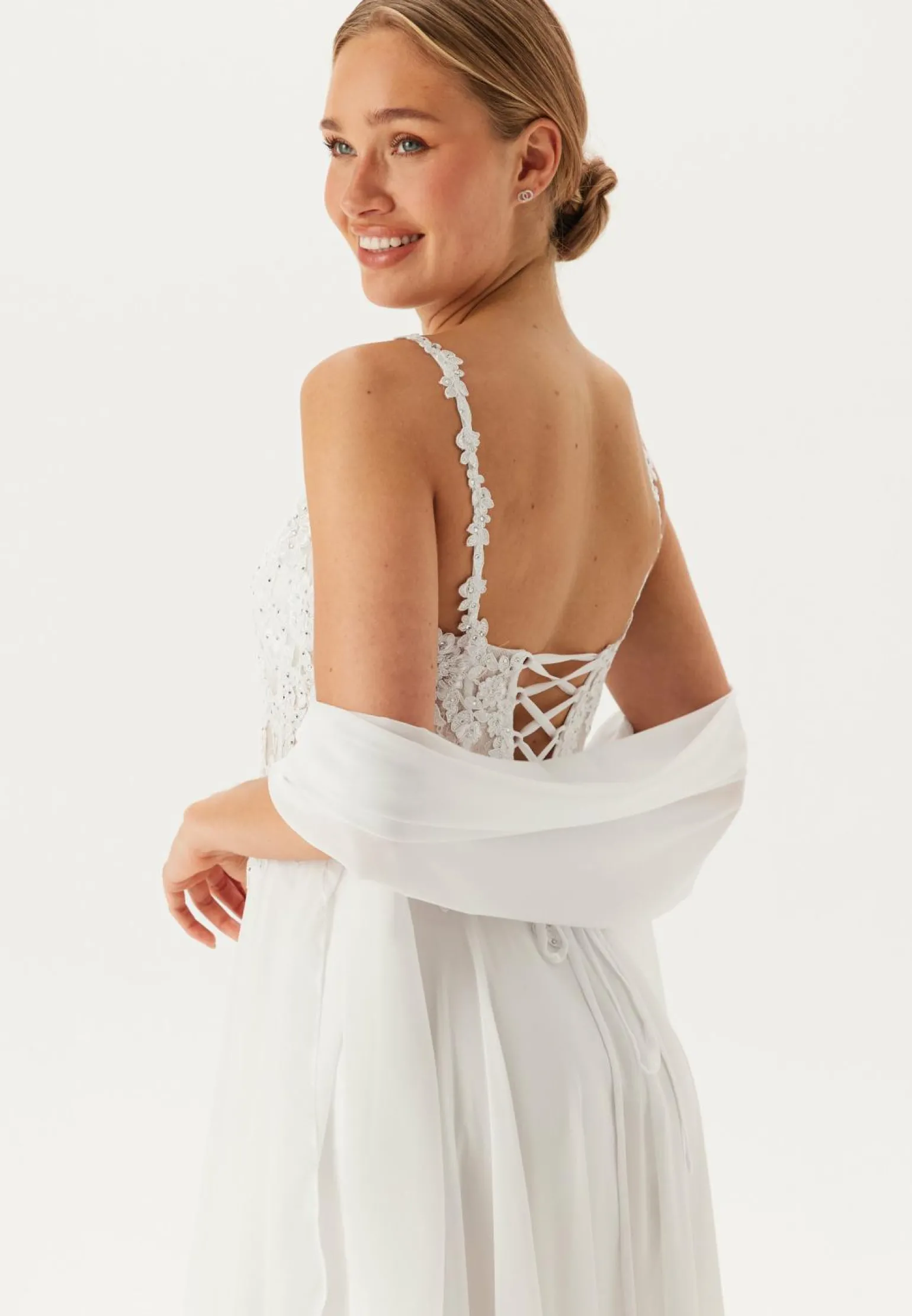 Chiffon Rhinestone Wedding Dress
