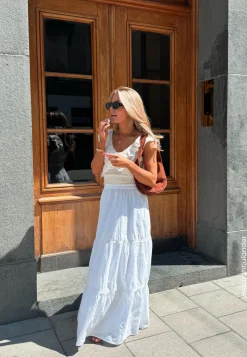 Cotton Lace Maxi Skirt