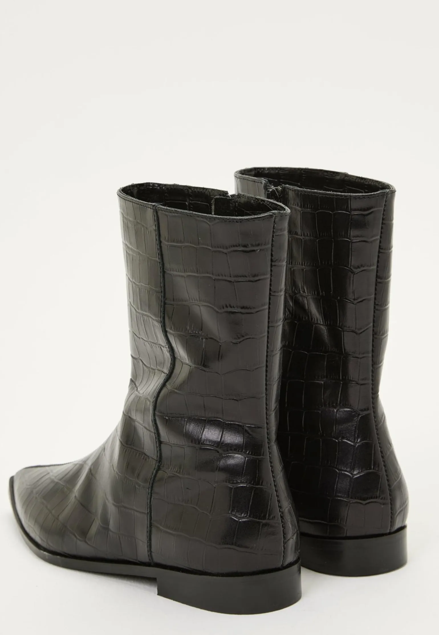 Croco Leather Ankle Boot