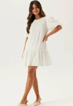 3D Embroidered Puff Sleeve dress
