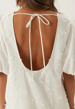 3D Embroidered Puff Sleeve dress