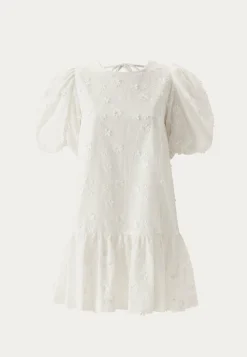 3D Embroidered Puff Sleeve dress