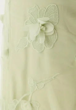 3D Floral Straight Ankle Skirt
