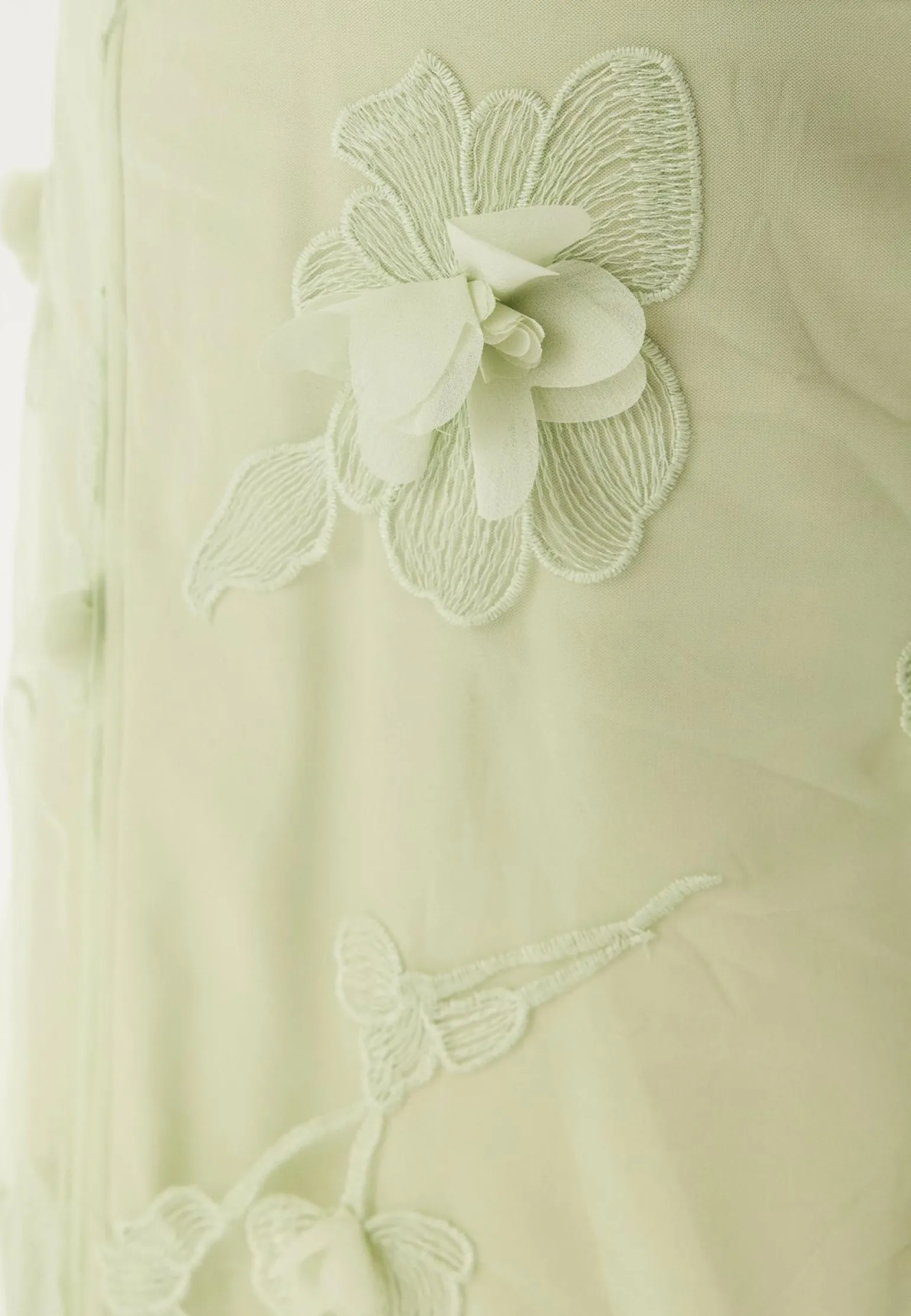 3D Floral Straight Ankle Skirt