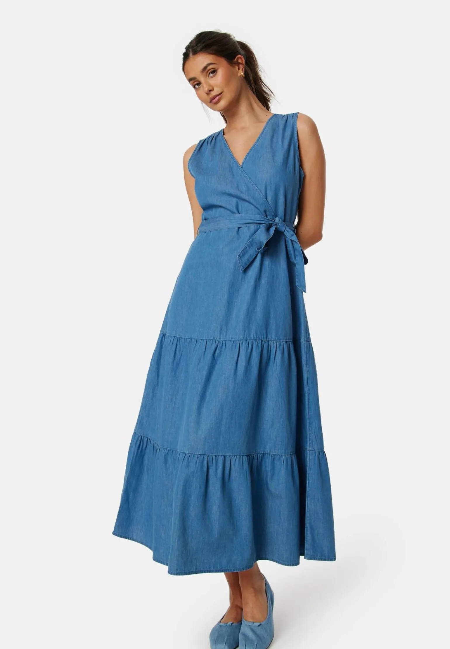Denim Flounce Dress
