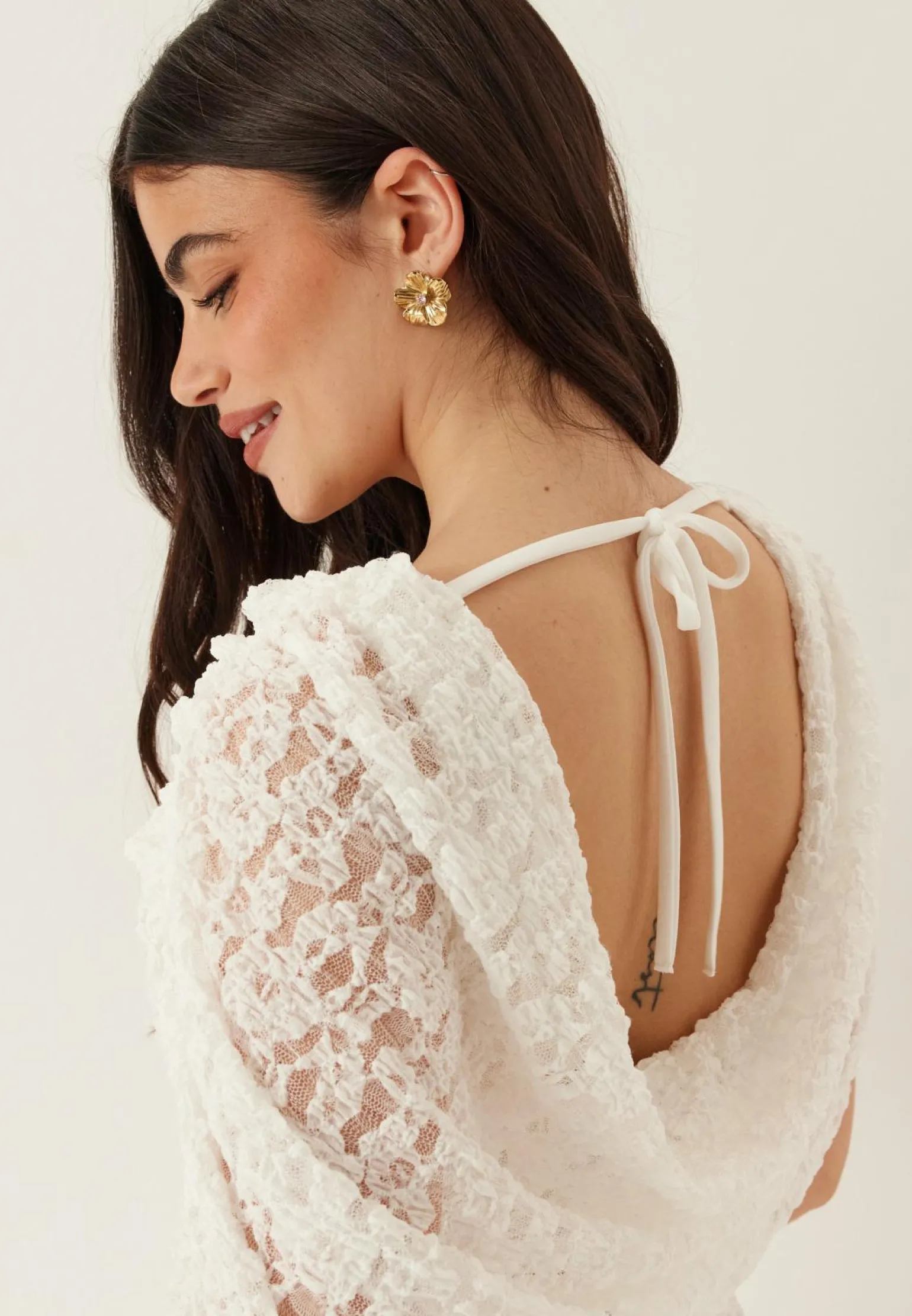 Drapy Cape Lace Dress