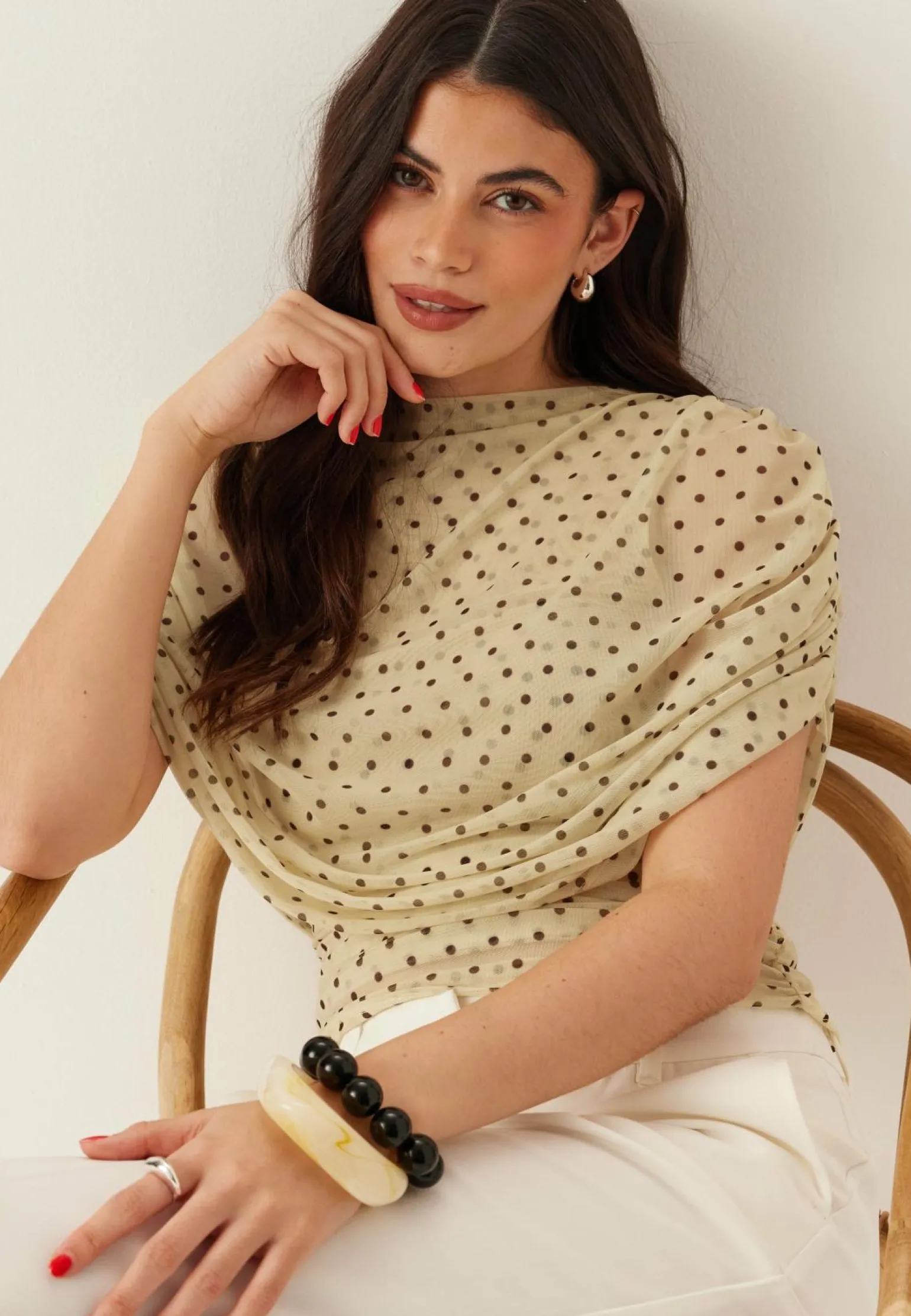 Drapy Mesh Cape Top